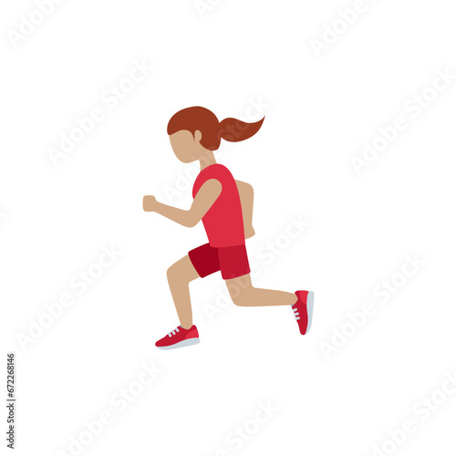 Woman Running: Medium Skin Tone
