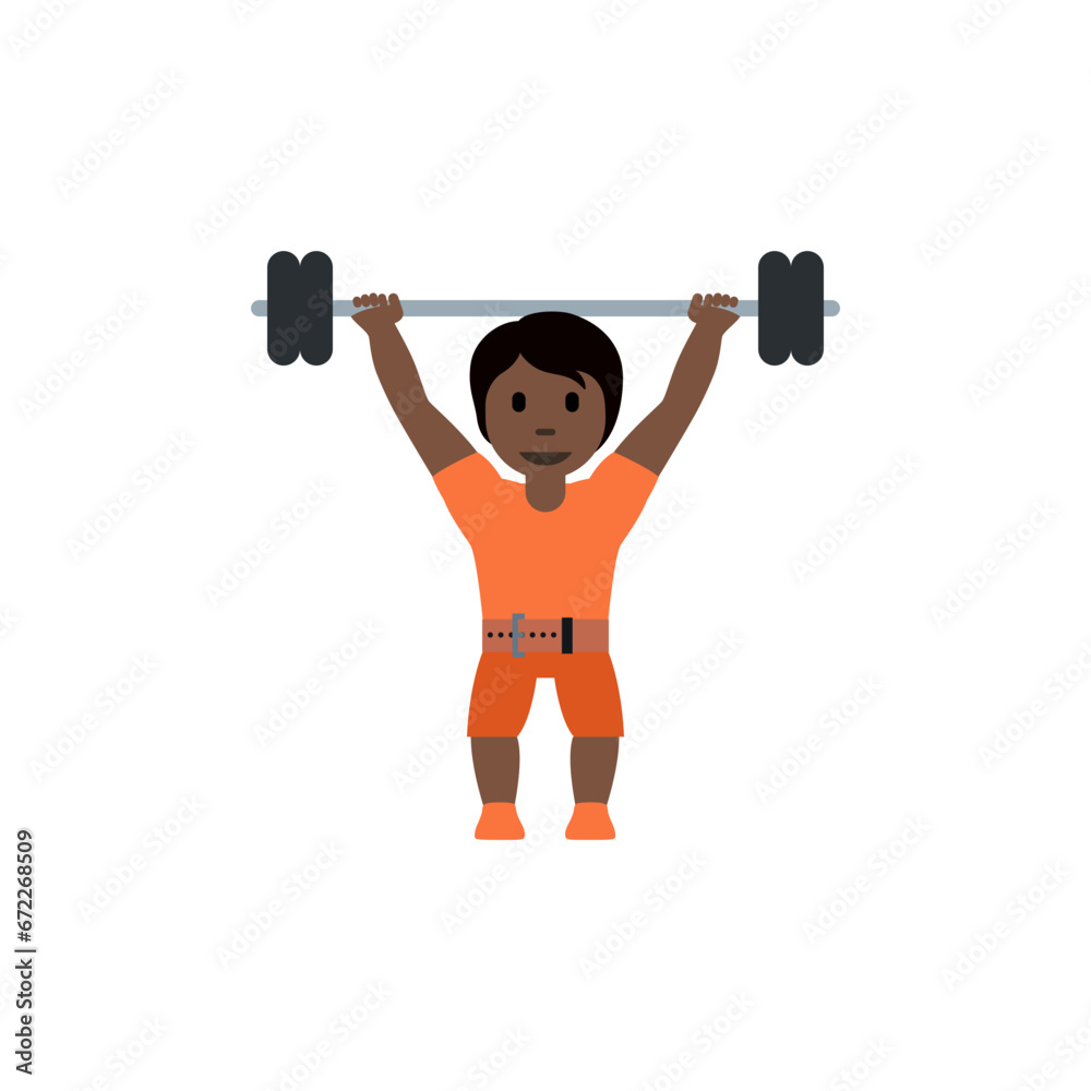 Obraz premium Person Lifting Weights: Dark Skin Tone 