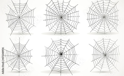Webs of different types on a white background