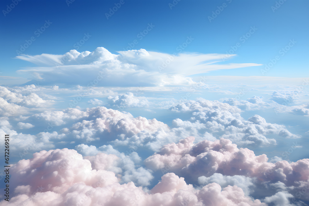 Blue sky with clouds ai generated art Blue sky with clouds ai generated art