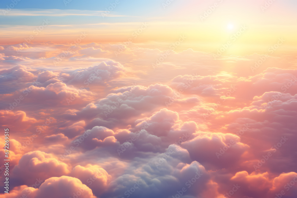 Clouds and sun light from above ai generated art. Clouds and sun light from above ai generated art.