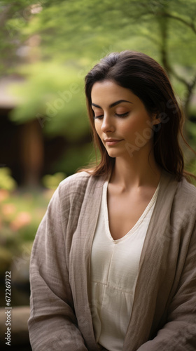 Serene Woman In A Zen Garden , Background Image, Best Phone Wallpapers