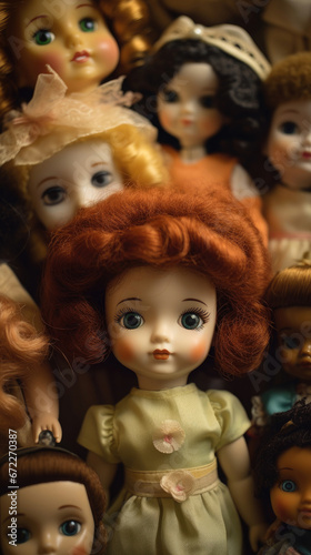 Vintage Doll Collection Portrait Diverse , Background Image, Best Phone Wallpapers