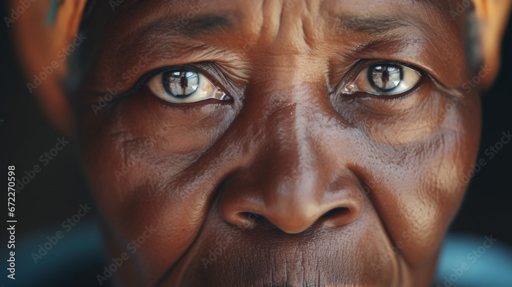 Portrait of an old African man with brown eyes, close up Portrait of an old African man with brown eyes, close up