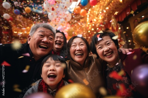 happy Chinese family. Chinese New Year photo