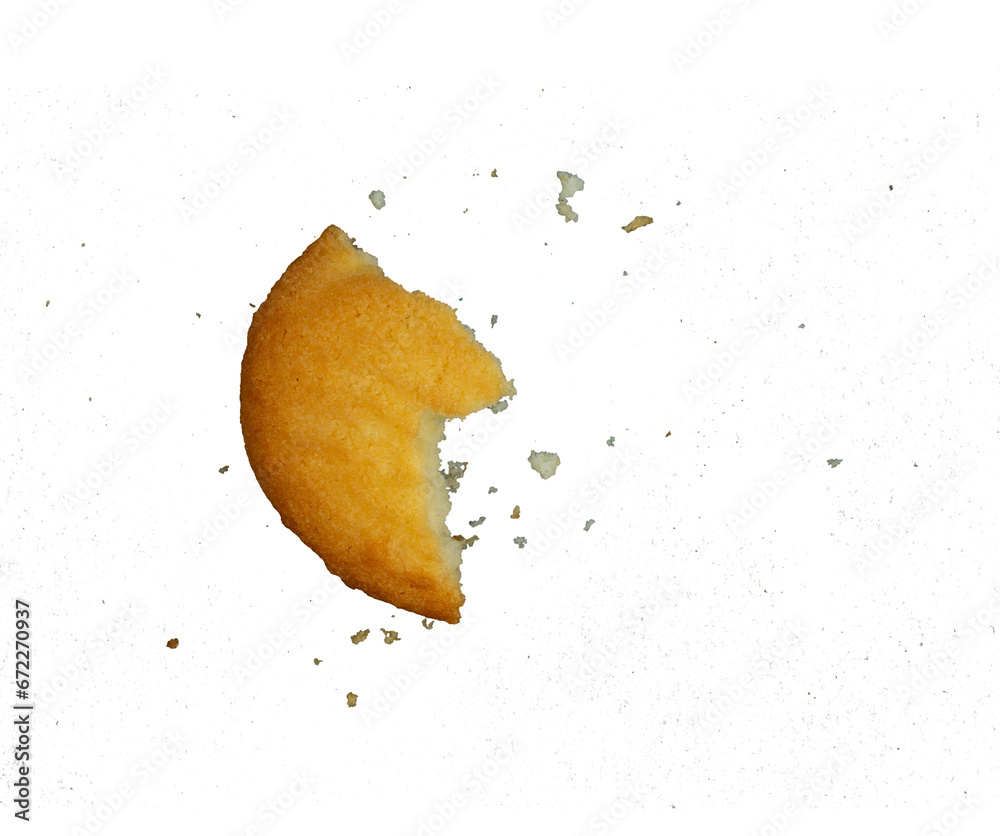 Butter cookies with crumbs isolated Butter cookies with crumbs isolated