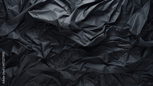  a black background with a lot of wrinkled fabric on it.  generative ai