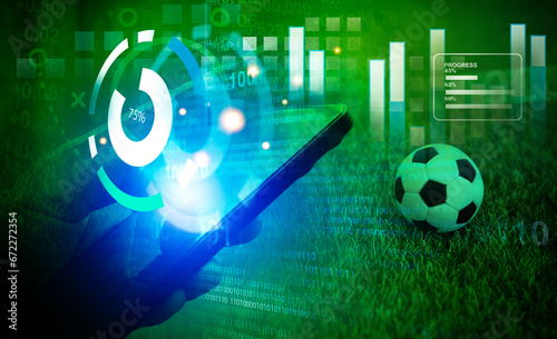business in football club and soccer team manager, online sport betting concept 