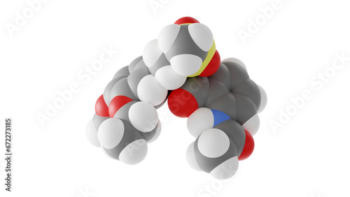 apremilast molecule, disease-modifying antirheumatic drugs, molecular structure, isolated 3d model van der Waals photo