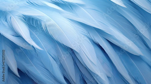  a close up of a blue bird's feathers texture. generative ai
