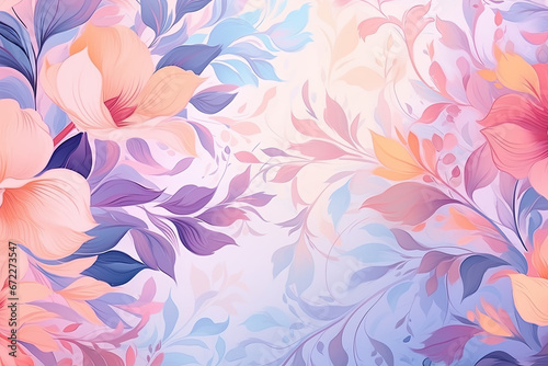 Pattern of spring and summer colors in pastel palette on light background
