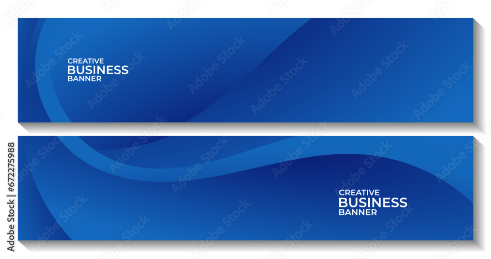 set of banners with abstract modern blue wave gradient background set of banners with abstract modern blue wave gradient background