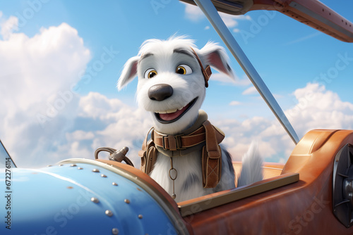 cute smiling dog glider pilot