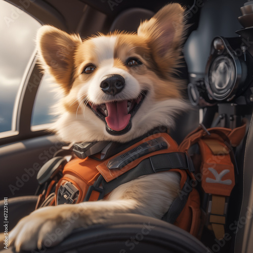 smiling dog glider pilot photo