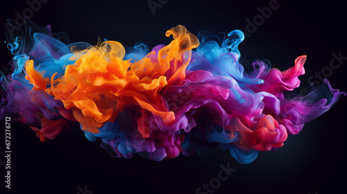 illustration of colored energies, multicolored smoke, background