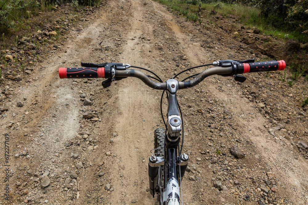 Bicycle on a track in the Hell's Gate National Park, Kenya Bicycle on a track in the Hell's Gate National Park, Kenya