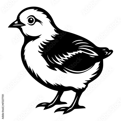 cute baby chicks Monochrome illustration, baby chicks silhouette design, Generative AI.