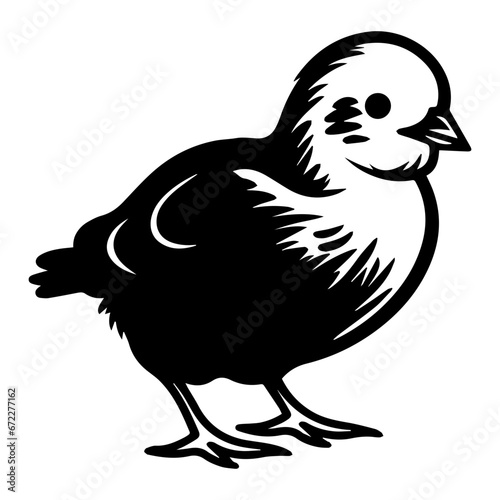 cute baby chicks Monochrome illustration, baby chicks silhouette design, Generative AI.