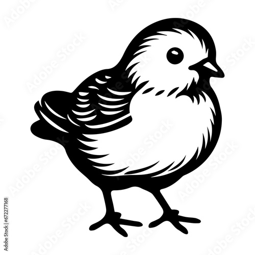 cute baby chicks Monochrome illustration, baby chicks silhouette design, Generative AI.