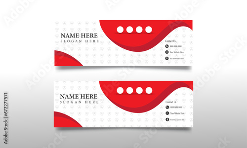 Vector modern email signature design, modern creative email signature design, Corporate mail business email signature banner, Email signature vector file 