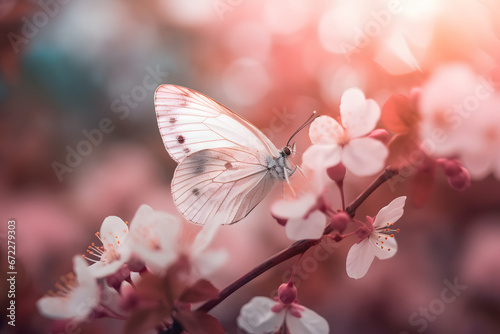 Beautiful butterfly on a flower.  © D