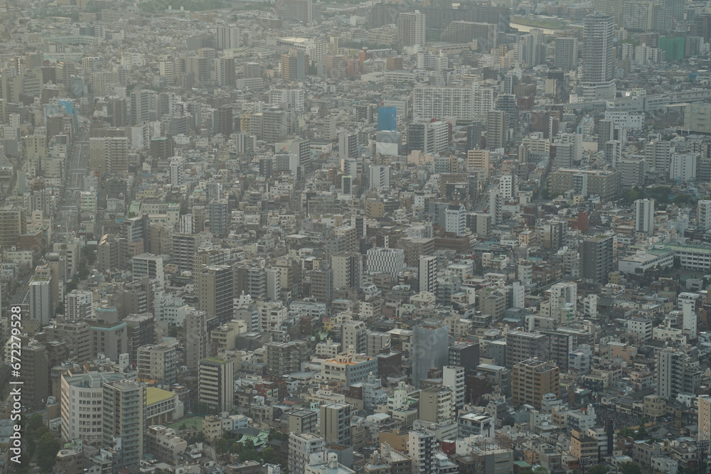 Fototapeta premium View of the Japanese city from Tokyo Skytree, Japan