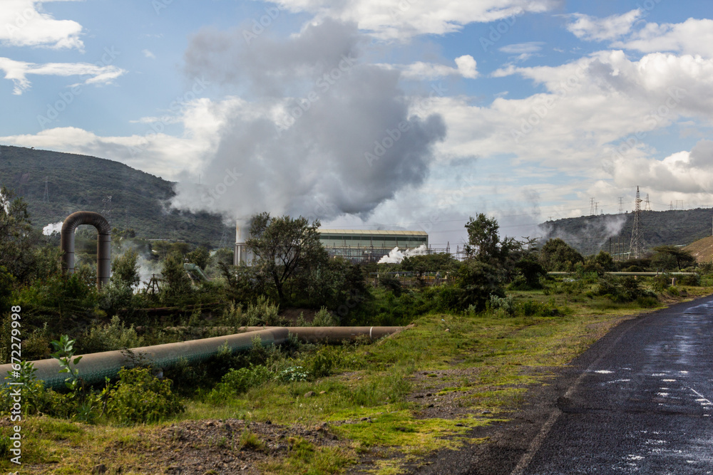 Olkaria I Geothermal Power Station in the Hell's Gate National Park, Kenya Olkaria I Geothermal Power Station in the Hell's Gate National Park, Kenya