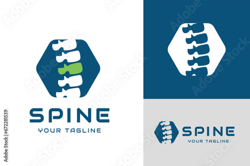 Spine Hexagon for medical logo, bone symbol, icon, design template