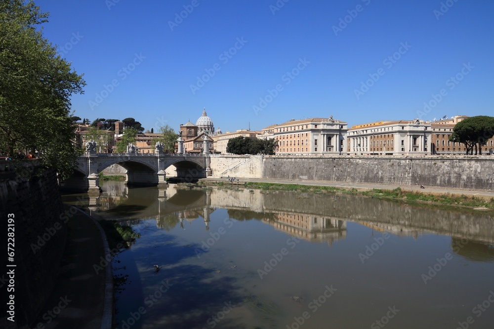Rome city view with The Tiber Rome city view with The Tiber