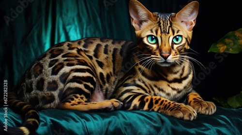 beautiful bangali cats with lush green eyes tiger look cat