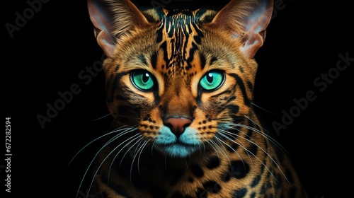 beautiful bangali cats with lush green eyes  tiger look cat photo