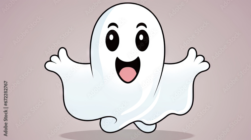  a cartoon ghost with its tongue out and eyes wide open.  generative ai
