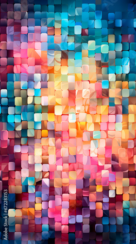 abstract colorful background with squares in red  blue  yellow and pink