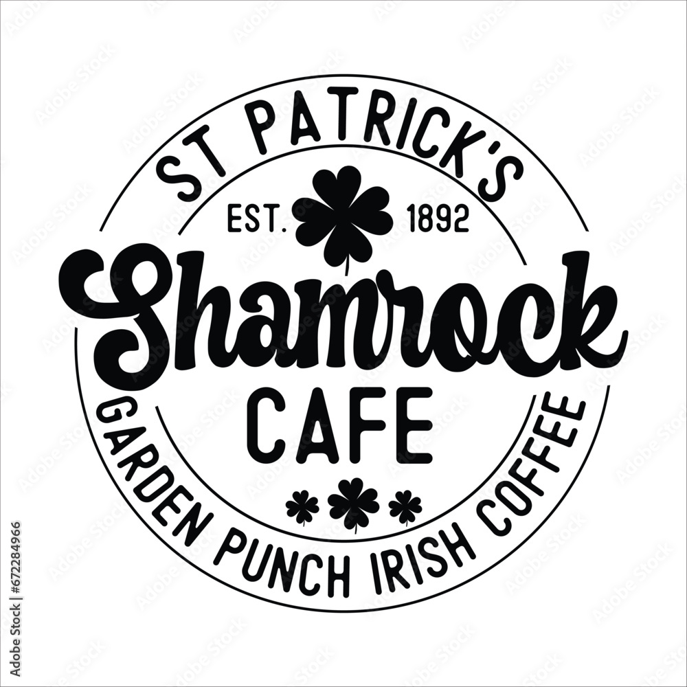 St. Patrick's Est. 1892 shamrock Cafe garden punch Irish coffee  