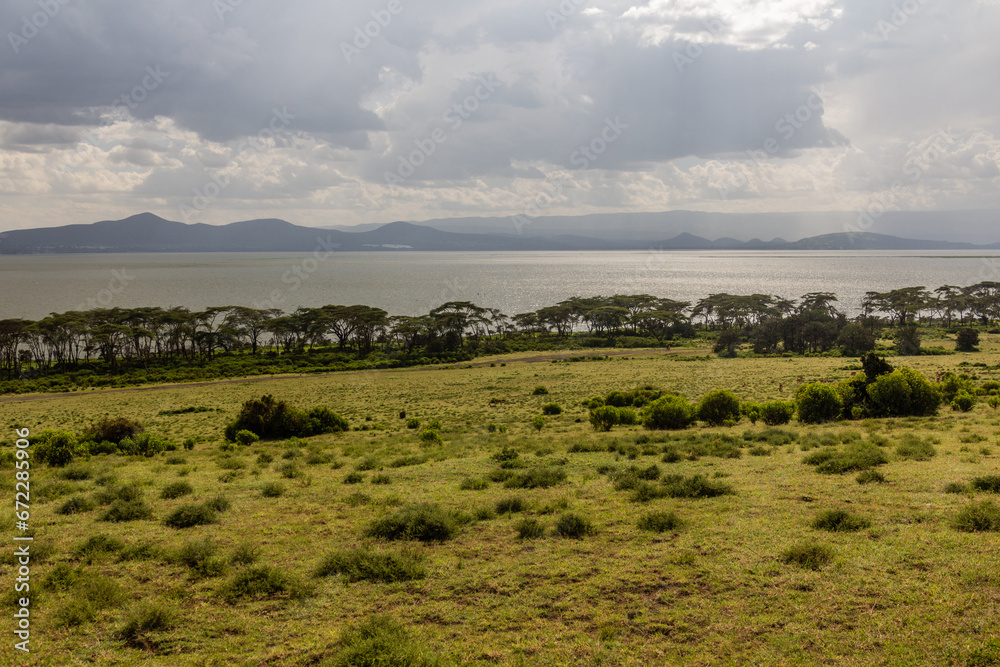 View of Naivasha lake from Crescent Island, Kenya