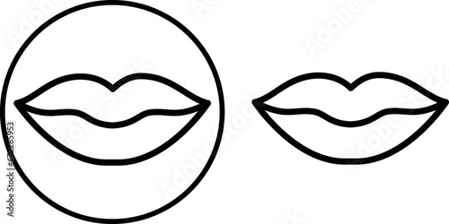 The lip line icon in a fashionable flat style, highlighted on a white background. The mouth symbol for the design of your website, logo, application, user interface. Vector illustration. The lip icon.