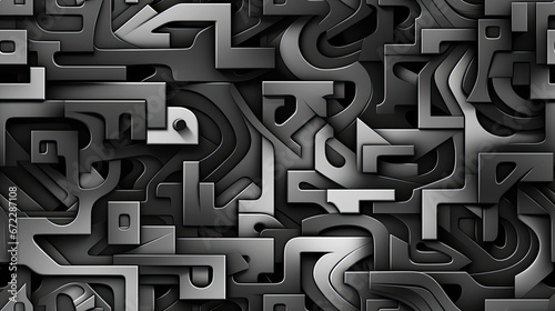 seamless pattern black and white maze