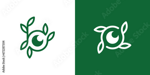 The logo combines a lens shape with plants made in a minimalist line style.