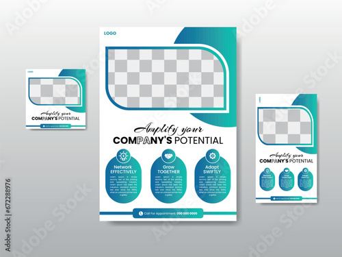 Creative Business conference live meeting and event flyer template Layout. Corporate invitation online business workshop and abstract seminar promotion poster design template.