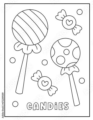 Christmas Candies coloring page for kids
