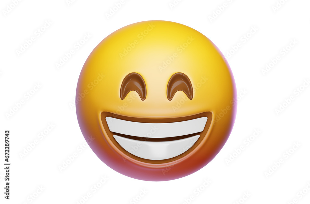 3D emoji “Widesmile” render. High quality PNG on transparent background. 3D emoji “Widesmile” render. High quality PNG on transparent background.