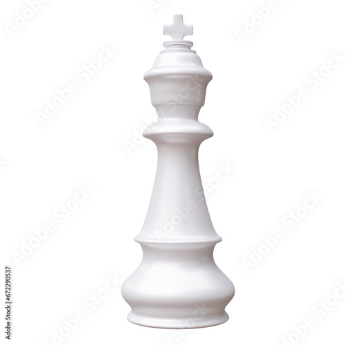 Foto White chess king isolated on white transparent background