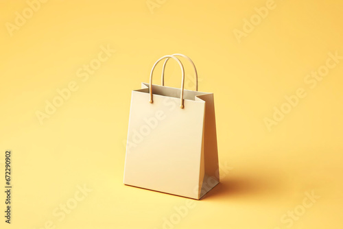 Fashion accessories bag, shopping bag on plain background. 3d rendering
