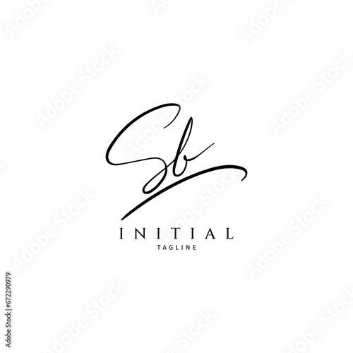 S B SB handwriting logo of initial signature