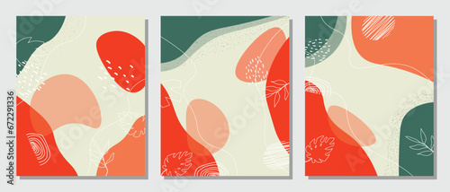 Abstract set floral background.