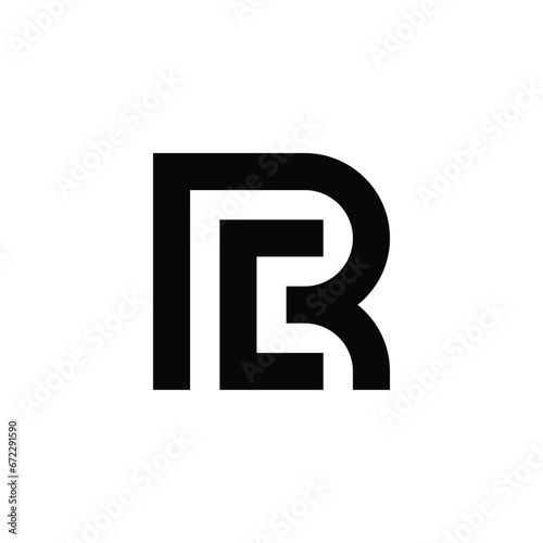 modern monogram letter RC or CR initial based logo design template