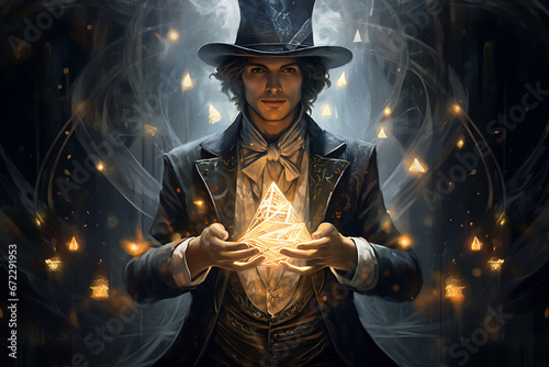 magician, fantasy, illustarted magician,fantasy character, card trick, magic