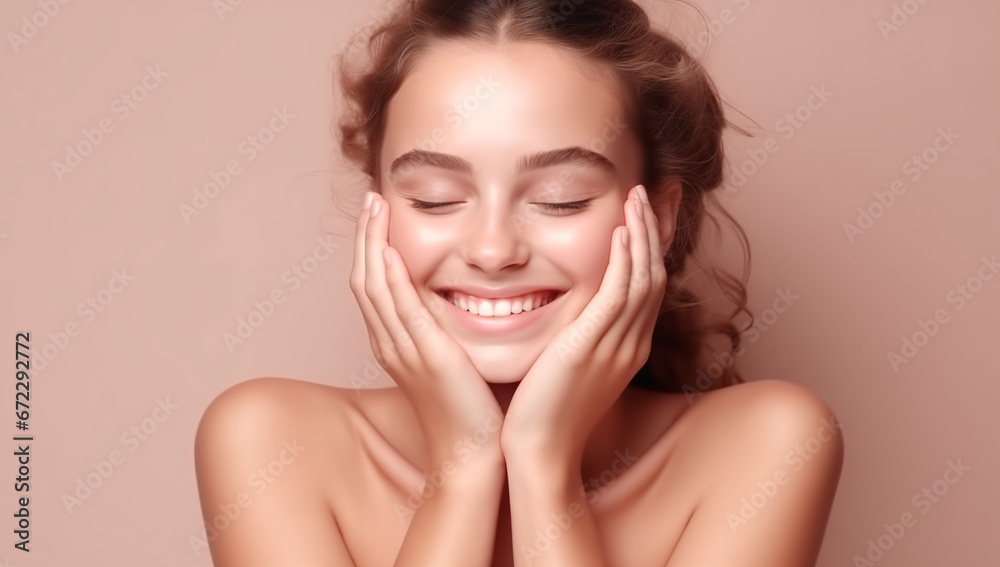 a woman smiles into the camera, generative AI a woman smiles into the camera, generative AI