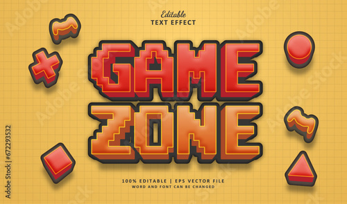 Game Zone Editable Text Effect Style 3d