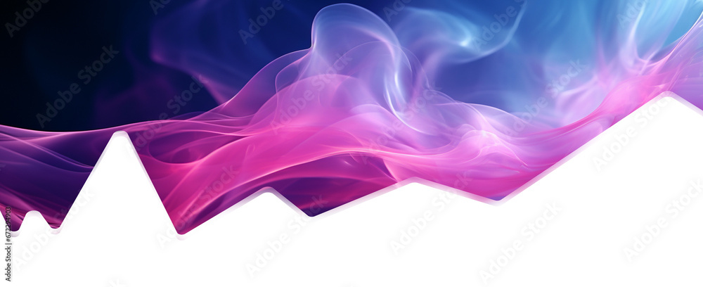 Abstract blue and purple liquid wavy shapes futuristic banner. Glowing retro waves vector background. transparent PNG